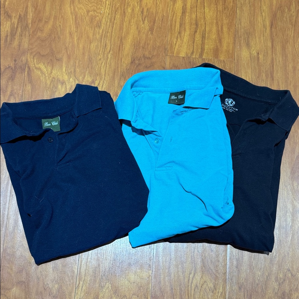 Bundle of 3 Blue and Black Polo Shirts by Boss Club & Covington